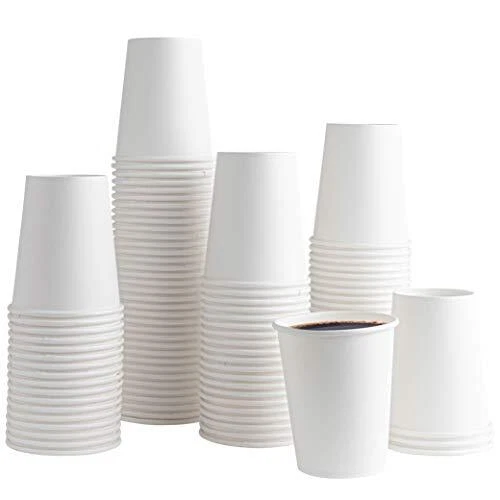 [100 PACK COFFEE CUPS] 6 ounce Disposable Paper Hot Cups