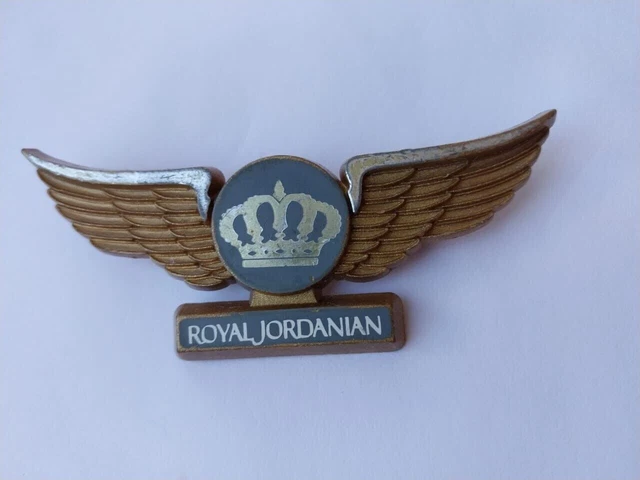 Vintage rare Jordan Royal Jordanian Pilot Wings distintivo emblema del...