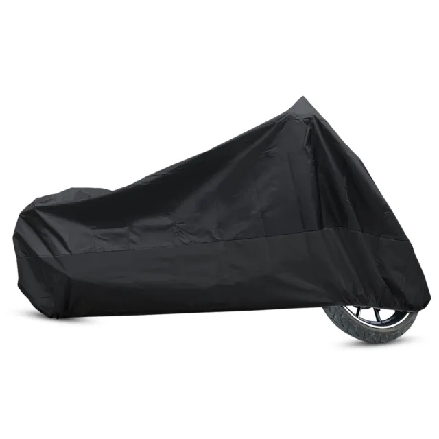 L 180T Rain Dust Motorcycle Cover Black Outdoor Waterproof UV Protector
