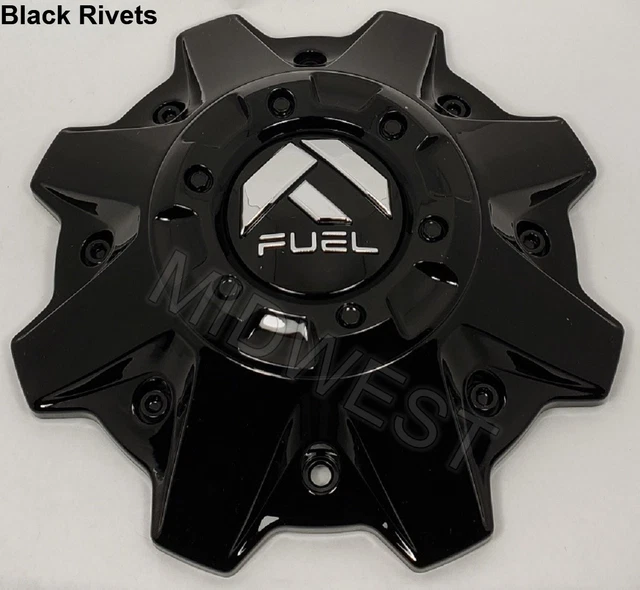 thumbnail image 2 of Fuel Offroad Wheels Gloss Black Center Cap With Black Rivets - Part #1001-63GBR 2 of 13