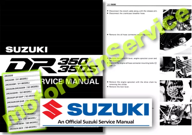 Suzuki DR350 Service Manual 1996 1997 1998 1999 2000 Workshop S CD USB D/L