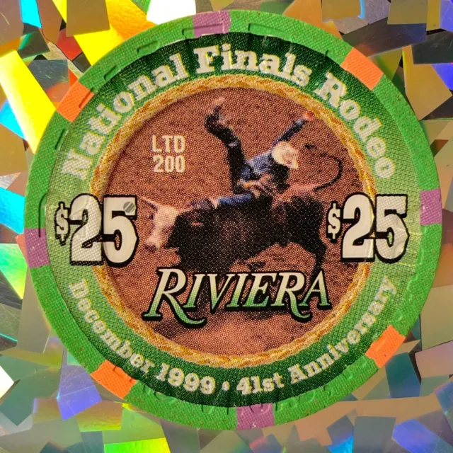 🌟🌈Riviera Las Vegas $25 Casino Chip National Finals Rodeo obsolete poker chip
