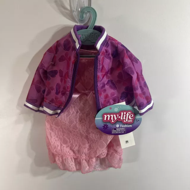 My Life As Pink Lace Dress & Butterfly Jacket Outfit for 18" Doll NEW