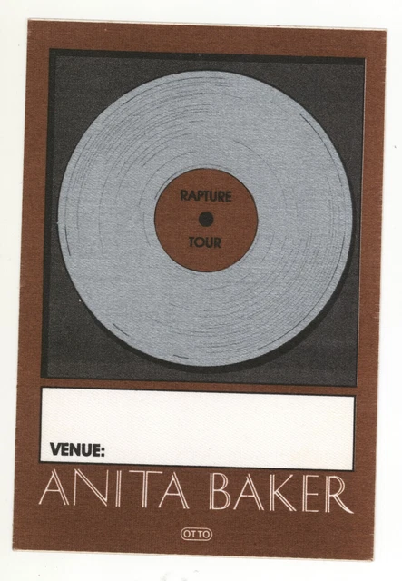 Rare Anita Baker 1996 -97 Rapture Tour Genuine Tan Backstage Pass!