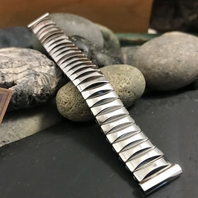 rare 1959 Flex-Let USA Stainless Steel Expansion 17.25mm Vintage Watch Band nos