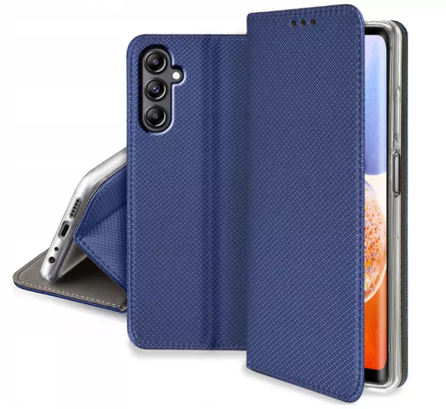 Cover Libro Per Samsung Galaxy A14 4G / 5G - Libretto Custodia Blu