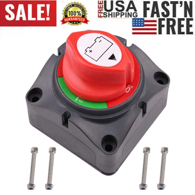 12V BATTERY DISCONNECT Rotary Switch Cut On/Off Set for Car SUV RV