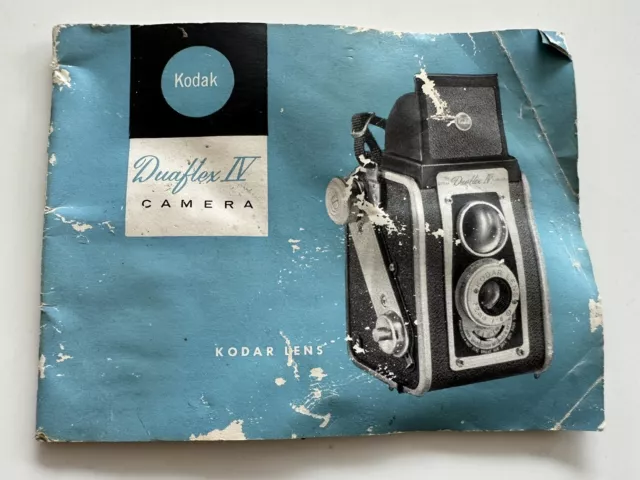 Folleto de instrucciones vintage para cámara Kodak Duaflex IV