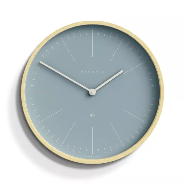 Newgate Mr Clarke Wall Clock - Blue - Scandinavian-Inspired Design - Pale Ply