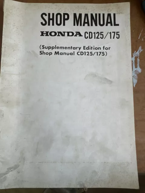 1971 HONDA CD125, CD175 MOTORCYCLE FACTORY SUPPLEMENTARY SERVICE MANUAL 36 Pages