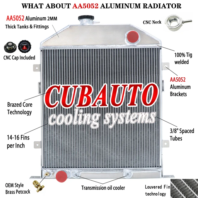 3 Row Aluminum Radiator For Ford Coupe Ford Configuration 1945 46 47 1942-1948