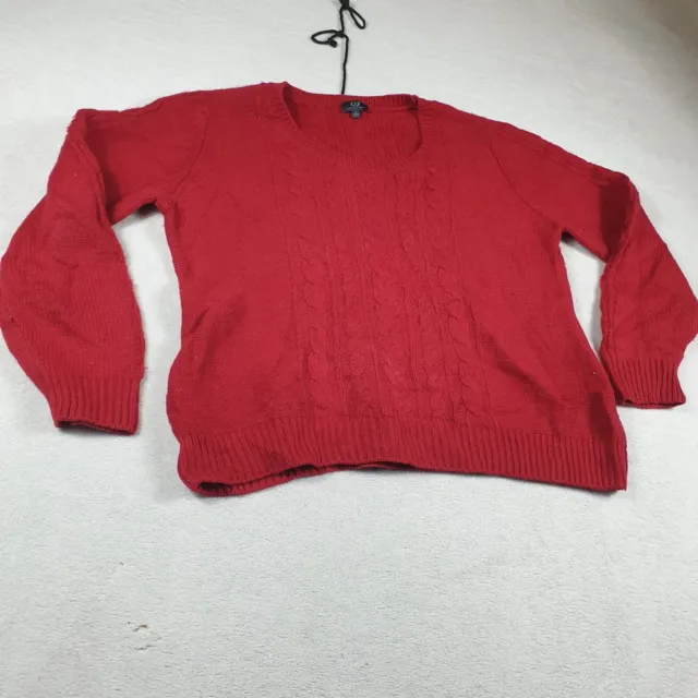 Sportscraft Womens Sweater Jumper Size L Large Red Crewneck Long Sleeve 3