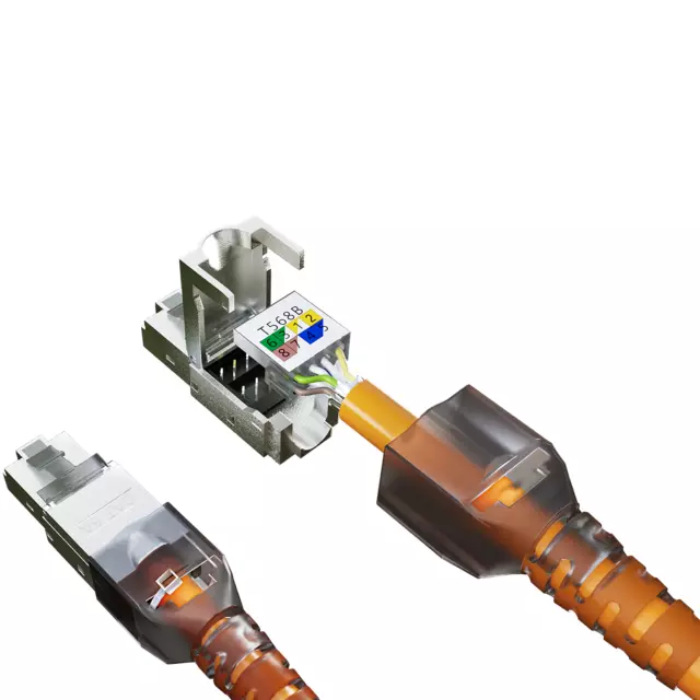 RJ45 Stecker Werkzeuglos LAN Netzwerkstecker Crimp Ethernet Patch Netzwerkkabel 3