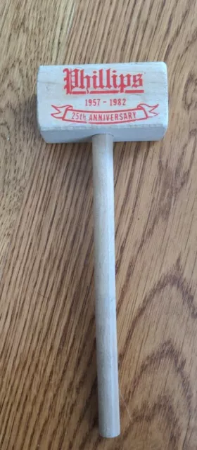 1982  Phillips Crab House OC MD Wooden Mallet Hammer 1957-1982 25th Anniversary