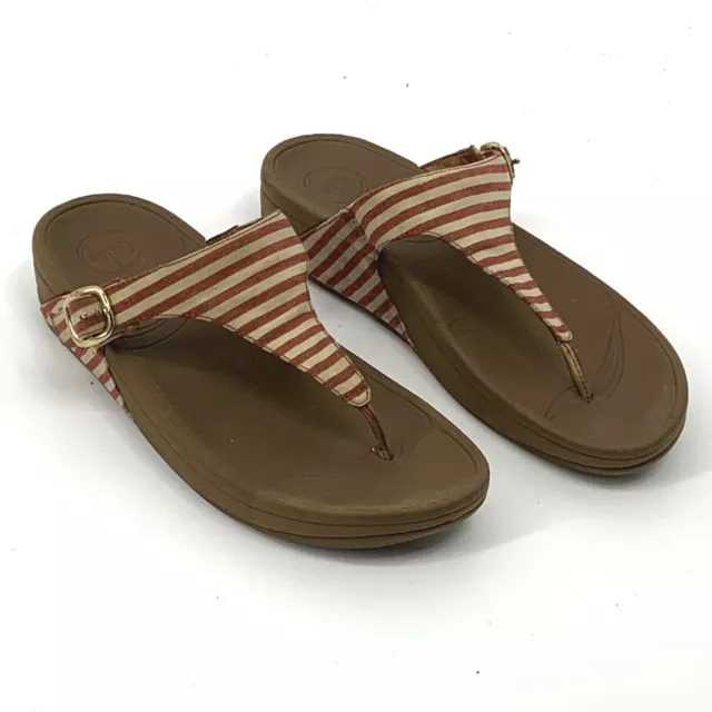 Fitflop Womens The Skinny Flip Flop Thong Sandals Size 9 Red White 550
