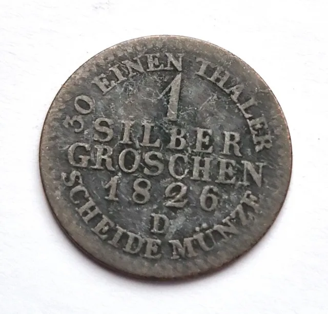 Pièce de monnaie 1 silbergroschen Friedrich Wilhelm III 1826 Royaume de Prusse