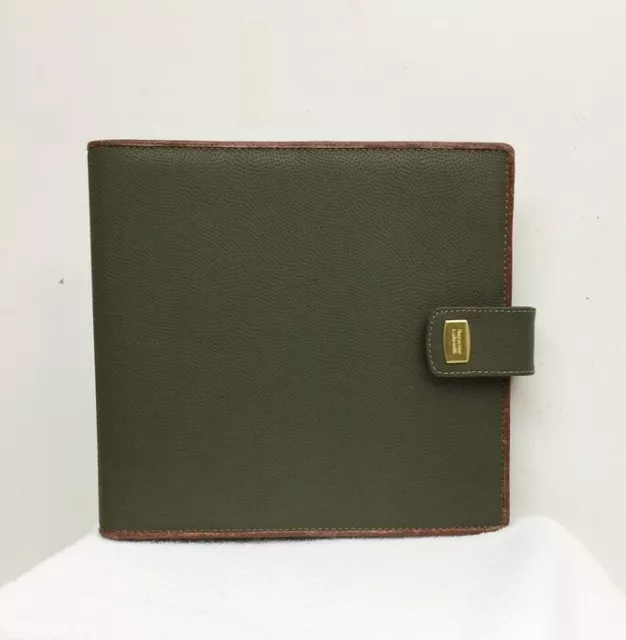 Nazareno Gabrielli Folio Green Leather Russet Calendar Planner Book Vintage 1992