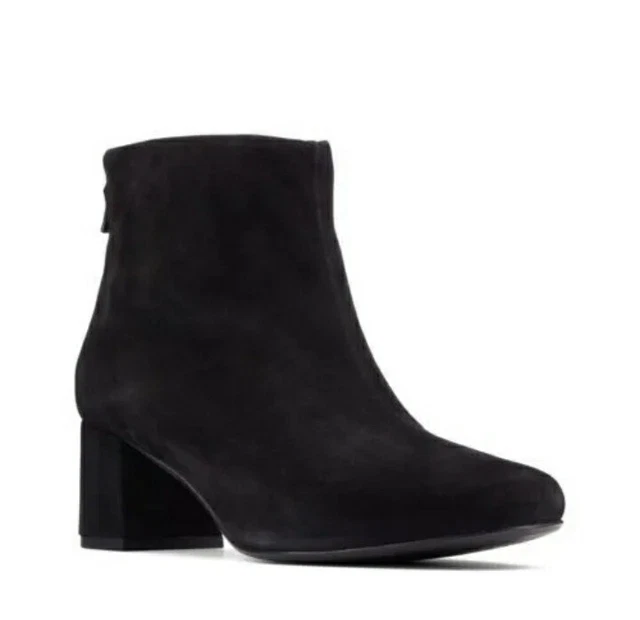 Clarks black hot sale suede ankle boots