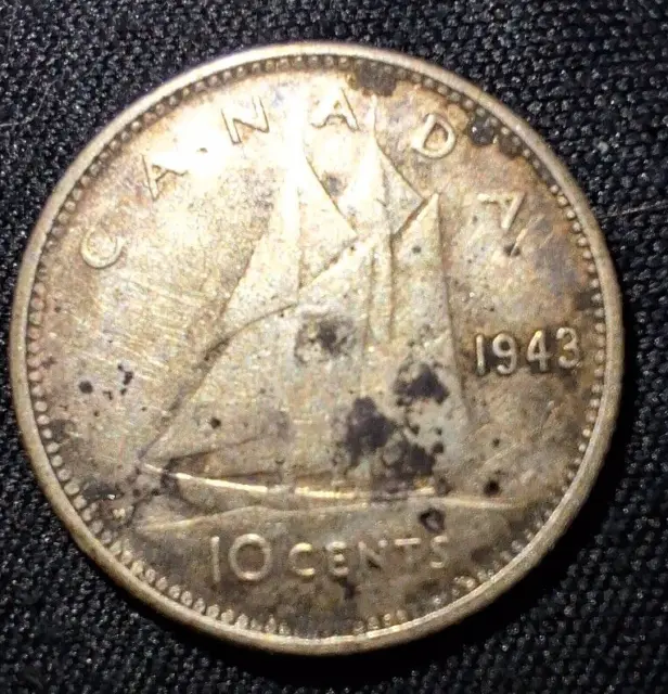 Canada 10 Cents 1943 Dime Silver