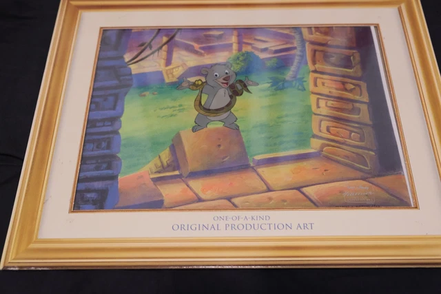 Disney "Jungle cubs" Baloo & Kaa Original Animation Cel w/ CoA and Drawing