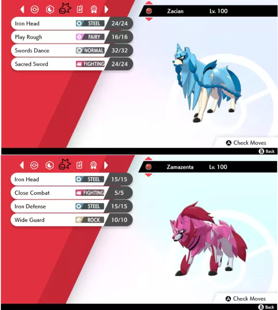 Shiny Zacian & Zamazenta (6IV, Event, Battle Ready) - Pokemon Sword and  Shield - Rawkhet Pokemon