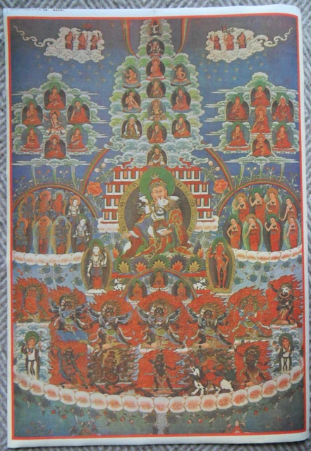 Thangka-bild Guru Rinpoche mit Partnerin in Yab Yum Tibet Buddhismus bouddha