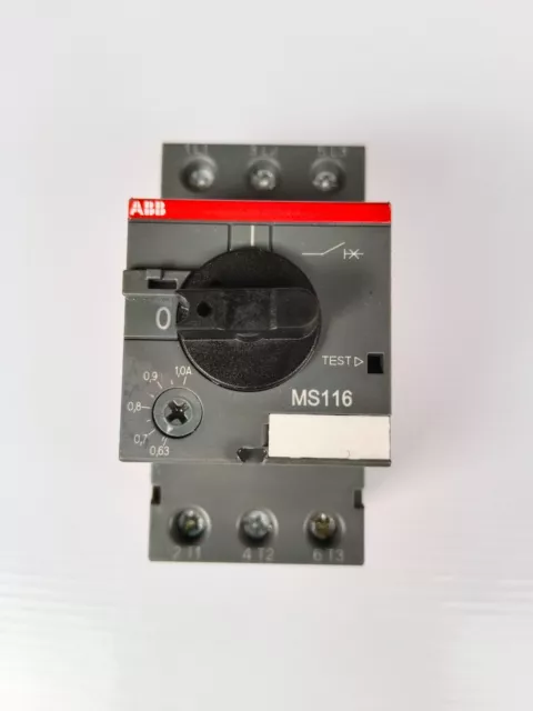 ABB MS116 Motor Starter 0.63-1.0A, MS116-1.0 MPCB, i   12.5 A.