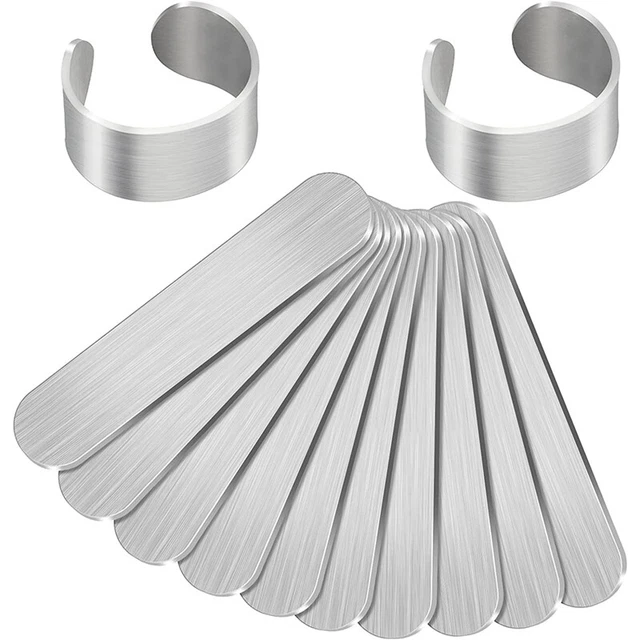 3X(12 Pieces Metal Stamping Blanks Aluminum Rings Blanks 0.47X2.24 Inch Bending