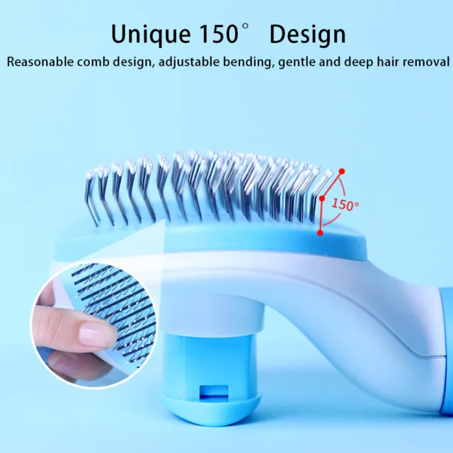Pet Hair Remover Dog Cat Comb Grooming Massage Deshedding Self Cleaning Brush 6