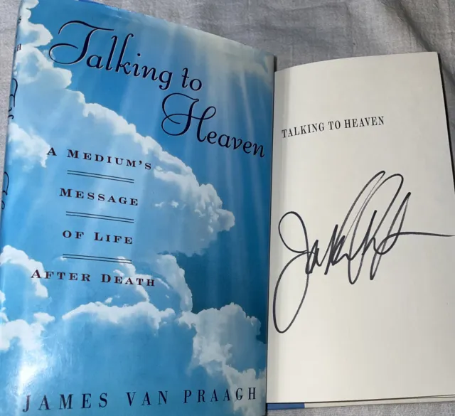 SIGNED Talking to Heaven Book James Van Praagh Hardcover Hc DJ Medium Spiritual