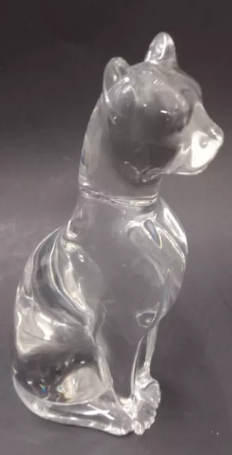 6 1/4" Clear Baccarat Cheetah Cat Crystal Figurine France