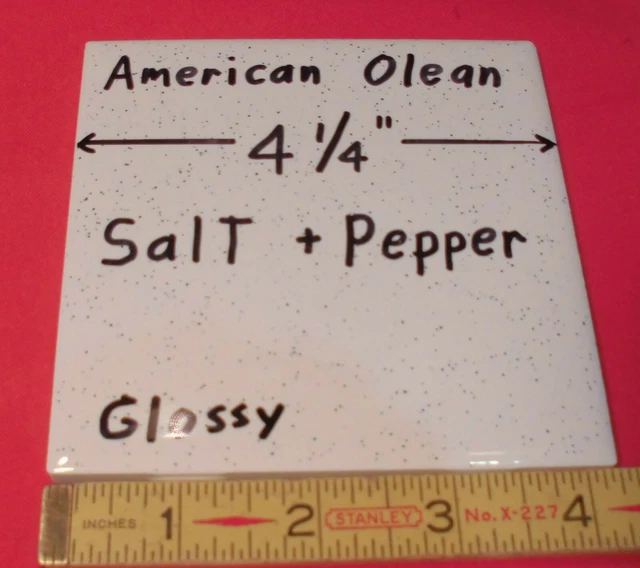 1 pcs.  Salt + Pepper  Glossy Ceramic Tiles; by American Olean 4-1/4"  New Stock