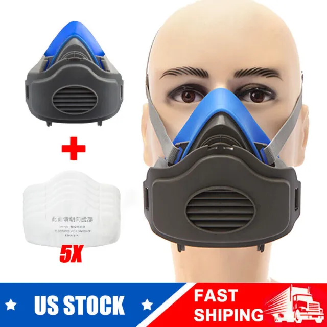 Silicone Half Face Gas Mask Paint Spray Chemical Respirator Reusable 95% Filter