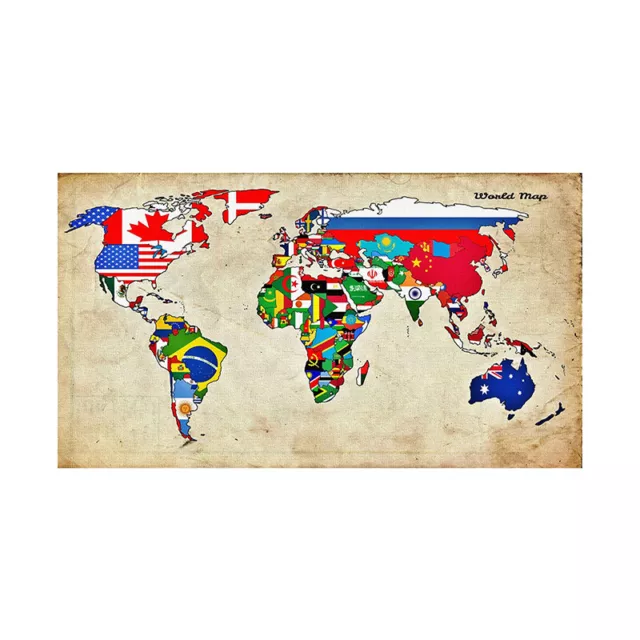 VINTAGE WORLD MAP LARGE POSTER WALL DECOR 36*24in