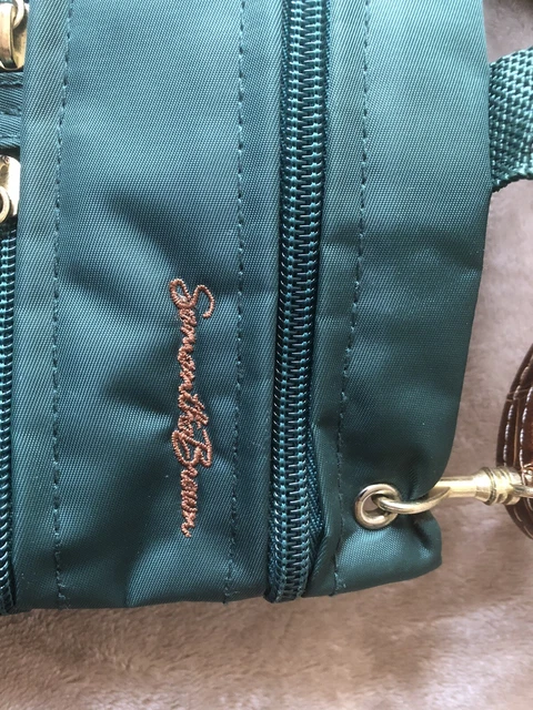 Samantha Brown MINI 8" Nylon CROSSBODY TRAVEL BAG W / HOOK  Emerald Green 2