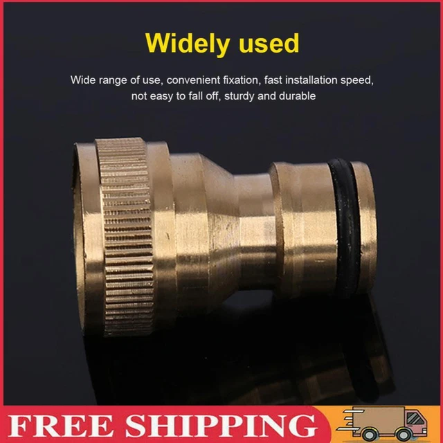 Garden Hose Pipe Adaptor Brass Pipe Joiner for Tap Kitchen Faucet (3Pcs)