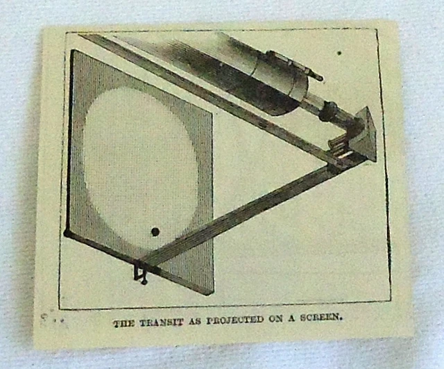 1883 Piccolo Rivista Incisione ~Il Transit Di Venere Come Proiettata Su Schermo