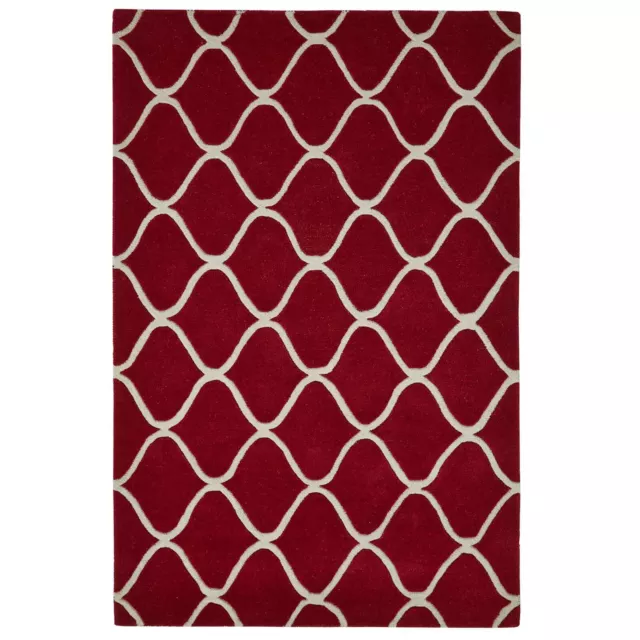 Contemporary Hand Tufted Elements EL 65 Red Modern Rug