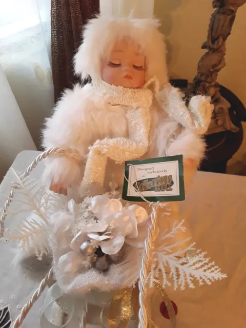 Heritage Signature Collection W/  Porcelain Doll In Sleigh ~ Winter Baby