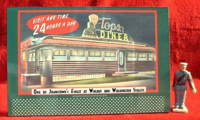 Tops Diner - Johnstown, Pa #80A___O/S Scale Tinplate Billboard