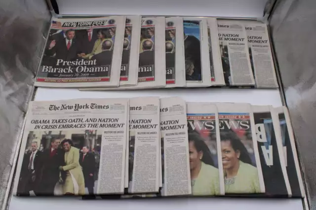 (16) Barack Obama Inauguration 2009 Newspaper Lot New York Times + ZJ10269