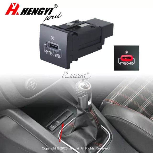 Für VW Golf Jetta MK6 Scirocco Touran Auto Steckdoes USB-C PD Ladegerät Buchse