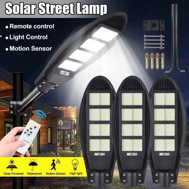 9900000000LM 2000W Commercial LED Solar Street Light Dusk to Dawn Road Lamp+Pole