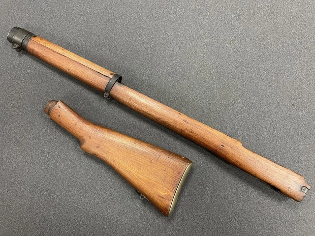 Original WWI - WWII 303 Lee Enfield Rifle Butt with brass plate & Fore stock