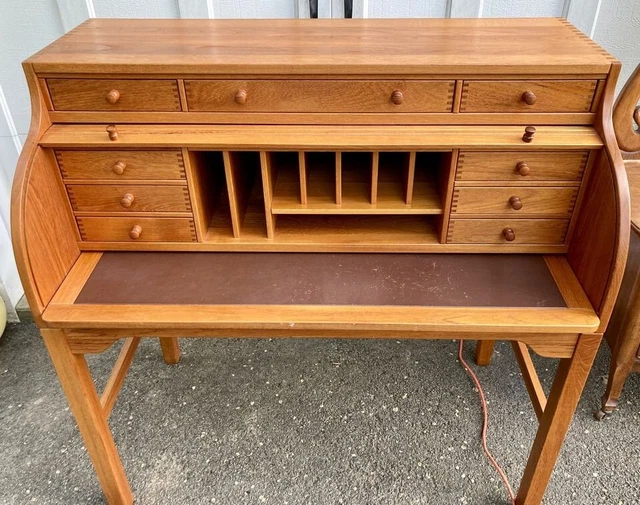 Vintage MCM Andreas Hansen For Hadsten Danish Roll Top Desk