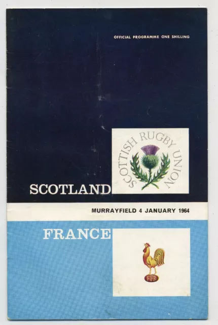 Scotland v France 4th Jan 1964 Murrayfield Rugby Union Programme C41