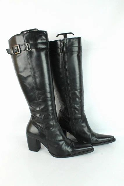Bottes San Marina cuir noir T 37 / UK 4 TRES BON ETAT