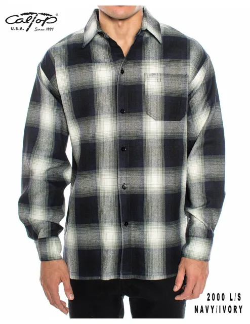 Caltop Old School Flannel Veterano Longsleeve Shirt Plaid Sm-5X Gangster