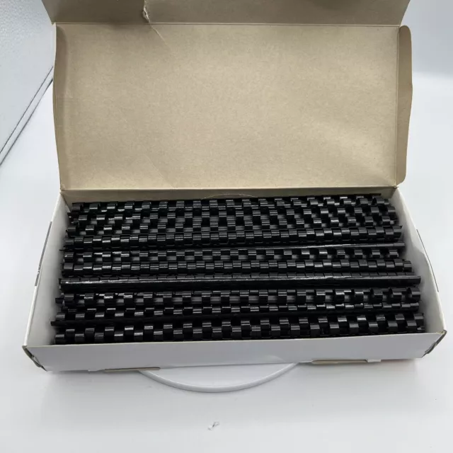 GBC CombBind Binding Spines 3/8"Black 60 Sheet (80-100 Pieces) RG21/22- Open Box