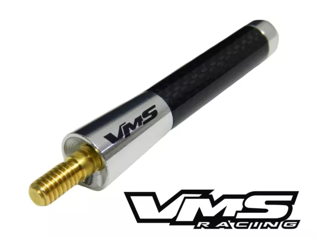 Vms 3" Silver Carbon Fiber Short Antenna For Harley Davidson W/ Tour-Pak